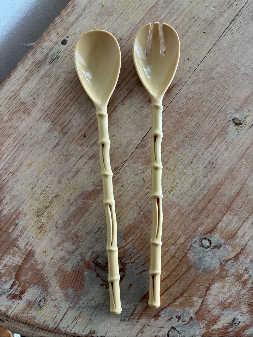 Two’s Company Bamboo-Style Salad Serving Set - 2 Pc